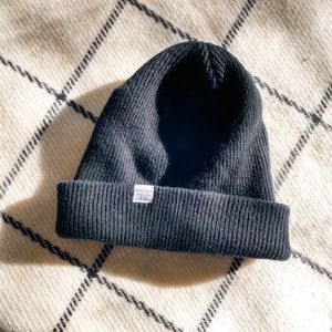Norse Projects Black Ribbed Merino Wool Beanie
